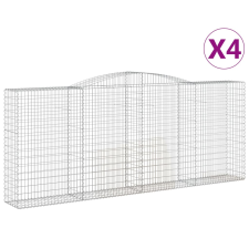 vidaXL 4 db íves horganyzott vas gabion kosár 400x50x160/180 cm (3147037) kerti tárolás