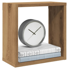 vidaXL 4 db kézműves tölgyszínű szerelt fa fali kockapolc 30x15x30 cm bútor