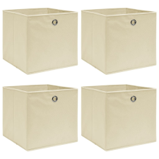 vidaXL 4 db krémszínű szövet tárolódoboz 32 x 32 x 32 cm bútor