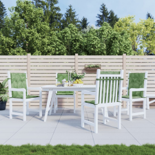 vidaXL 4 db levélmintás szövet alacsony háttámlájú székpárna (361332) kerti bútor