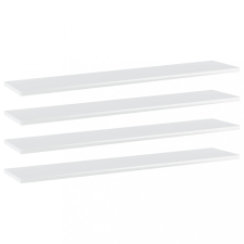 vidaXL 4 db magasfényű fehér forgácslap könyvespolc 100 x 20 x 1,5 cm bútor