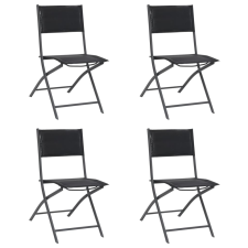 vidaXL 4 db összecsukható acél/textilén kültéri szék kerti bútor