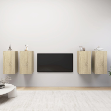 vidaXL 4 db sonoma-tölgyszínű forgácslap TV-szekrény 30,5 x 30 x 60 cm bútor