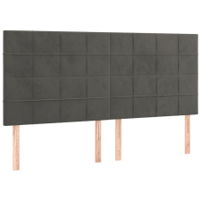 vidaXL 4 db sötétszürke bársony fejtámla 100x5x78/88 cm (3116399) ágy és ágykellék