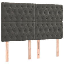 vidaXL 4 db sötétszürke bársony fejtámla 80x7x78/88 cm (3116723) ágy és ágykellék