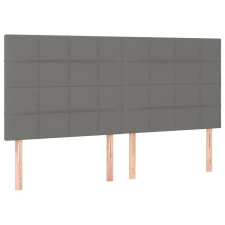 vidaXL 4 db sötétszürke szövet fejtámla 80 x 5 x 78/88 cm (3116339) ágy és ágykellék