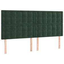 vidaXL 4 db sötétzöld bársony fejtámla 90x5x78/88 cm (3116829) ágy és ágykellék
