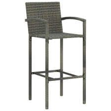 vidaXL 4 db szürke polyrattan bárszék (313456) kerti bútor