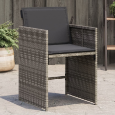 vidaXL 4 db szürke polyrattan kerti szék párnával kerti bútor