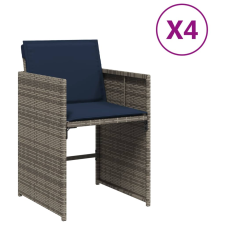vidaXL 4 db szürke polyrattan kerti szék párnával (4007462) kerti bútor