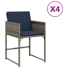 vidaXL 4 db szürke polyrattan kerti szék párnával (4007482) kerti bútor