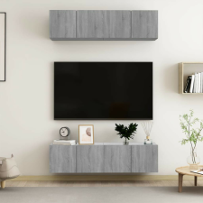 vidaXL 4 db szürke sonoma színű szerelt fa fali TV-szekrény 60x30x30cm bútor