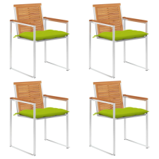 vidaXL 4 db tömör akácfa kerti szék párnákkal kerti bútor