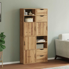 vidaXL 4 db tömörfa fenyőfa oldalsó szekrény ODDA 40x24x79 cm bútor