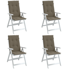 vidaXL 4 db tópszínű szövet magas háttámlájú székpárna 120x50x4 cm lakástextília