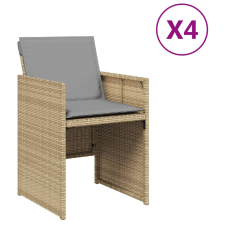 vidaXL 4 db vegyes bézs polyrattan kerti szék párnával (364938) kerti bútor
