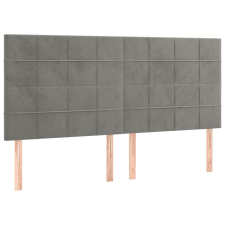 vidaXL 4 db világosszürke bársony fejtámla 100x5x78/88 cm (3116398) ágy és ágykellék