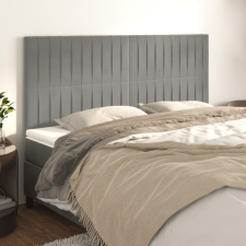 vidaXL 4 db világosszürke bársony fejtámla 90x5x78/88 cm ágy és ágykellék