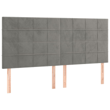 vidaXL 4 db világosszürke bársony fejtámla 90x5x78/88 cm (3116392) ágy és ágykellék