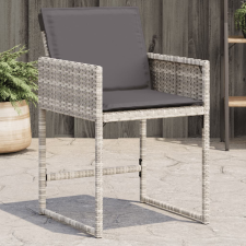 vidaXL 4 db világosszürke polyrattan kerti szék párnával kerti bútor
