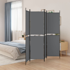 vidaXL 4 paneles antracitszürke szövet térelválasztó 200x200 cm bútor