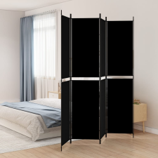 vidaXL 4 paneles fekete szövet térelválasztó 200x220 cm bútor