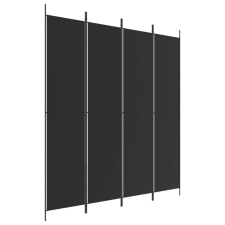 vidaXL 4 paneles fekete szövet térelválasztó 200x220 cm bútor