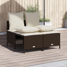 vidaXL 4 részes barna polyrattan kerti ülőgarnitúra párnákkal kerti bútor