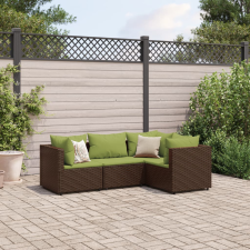vidaXL 4 részes barna polyrattan kerti ülőgarnitúra párnákkal kerti bútor