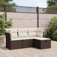 vidaXL 4 részes barna polyrattan kerti ülőgarnitúra párnákkal kerti bútor