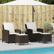 vidaXL 4 részes barna polyrattan kerti ülőgarnitúra párnákkal kerti bútor
