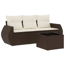 vidaXL 4 részes barna polyrattan kerti ülőgarnitúra párnákkal (3253410) kerti bútor
