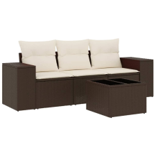 vidaXL 4 részes barna polyrattan kerti ülőgarnitúra párnákkal (3254610) kerti bútor