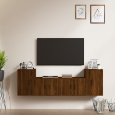 vidaXL 4 részes barna tölgy színű szerelt fa TV-szekrényszett bútor