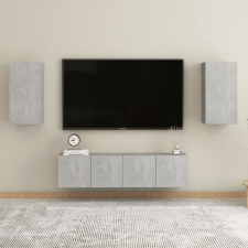 vidaXL 4 részes betonszürke forgácslap TV-szekrényszett bútor