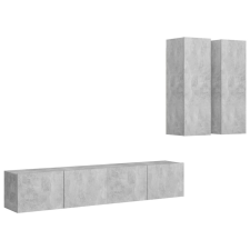 vidaXL 4 részes betonszürke forgácslap TV-szekrényszett (3079106) bútor