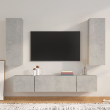 vidaXL 4 részes betonszürke szerelt fa TV-szekrényszett bútor