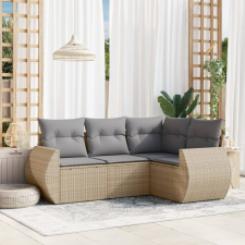 vidaXL 4 részes bézs polyrattan kerti ülőgarnitúra párnákkal kerti bútor