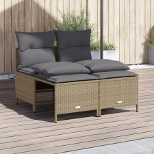 vidaXL 4 részes bézs polyrattan kerti ülőgarnitúra párnákkal kerti bútor