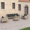 vidaXL 4 részes bézs polyrattan kerti ülőgarnitúra párnákkal