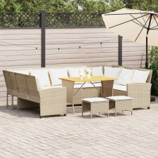 vidaXL 4 részes bézs polyrattan kerti ülőgarnitúra párnákkal kerti bútor