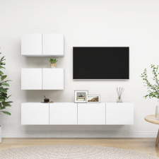 vidaXL 4 részes fehér forgácslap TV-szekrényszett bútor
