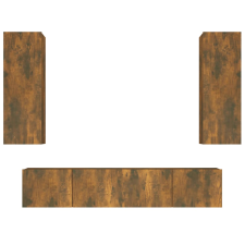 vidaXL 4 részes füstös tölgyszínű szerelt fa TV-szekrényszett (3114203) bútor