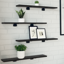 vidaXL 4 részes könyvespolc szett Fekete Tölgy 60x10x1,5 cm Mérnöki fa bútor