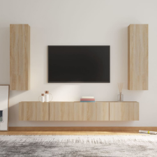 vidaXL 4 részes sonoma tölgy színű szerelt fa TV-szekrényszett bútor