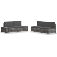 vidaXL 4 részes szürke polyrattan kerti ülőgarnitúra kerti bútor