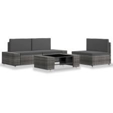 vidaXL 4 részes szürke polyrattan kerti ülőgarnitúra kerti bútor