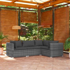 vidaXL 4-részes szürke polyrattan kerti ülőgarnitúra párnákkal kerti bútor