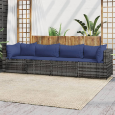 vidaXL 4 részes szürke polyrattan kerti ülőgarnitúra párnákkal kerti bútor