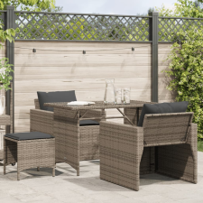 vidaXL 4 részes szürke polyrattan kerti ülőgarnitúra párnákkal kerti bútor